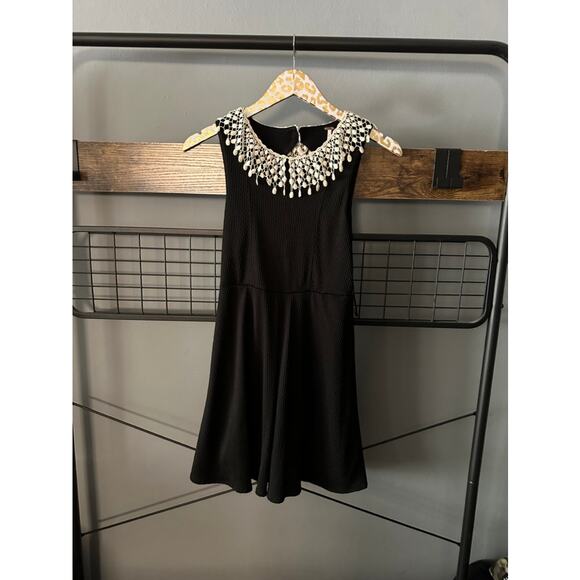 Free People Black Crochet Neck Dress | Size XS - Picture 2 of 7